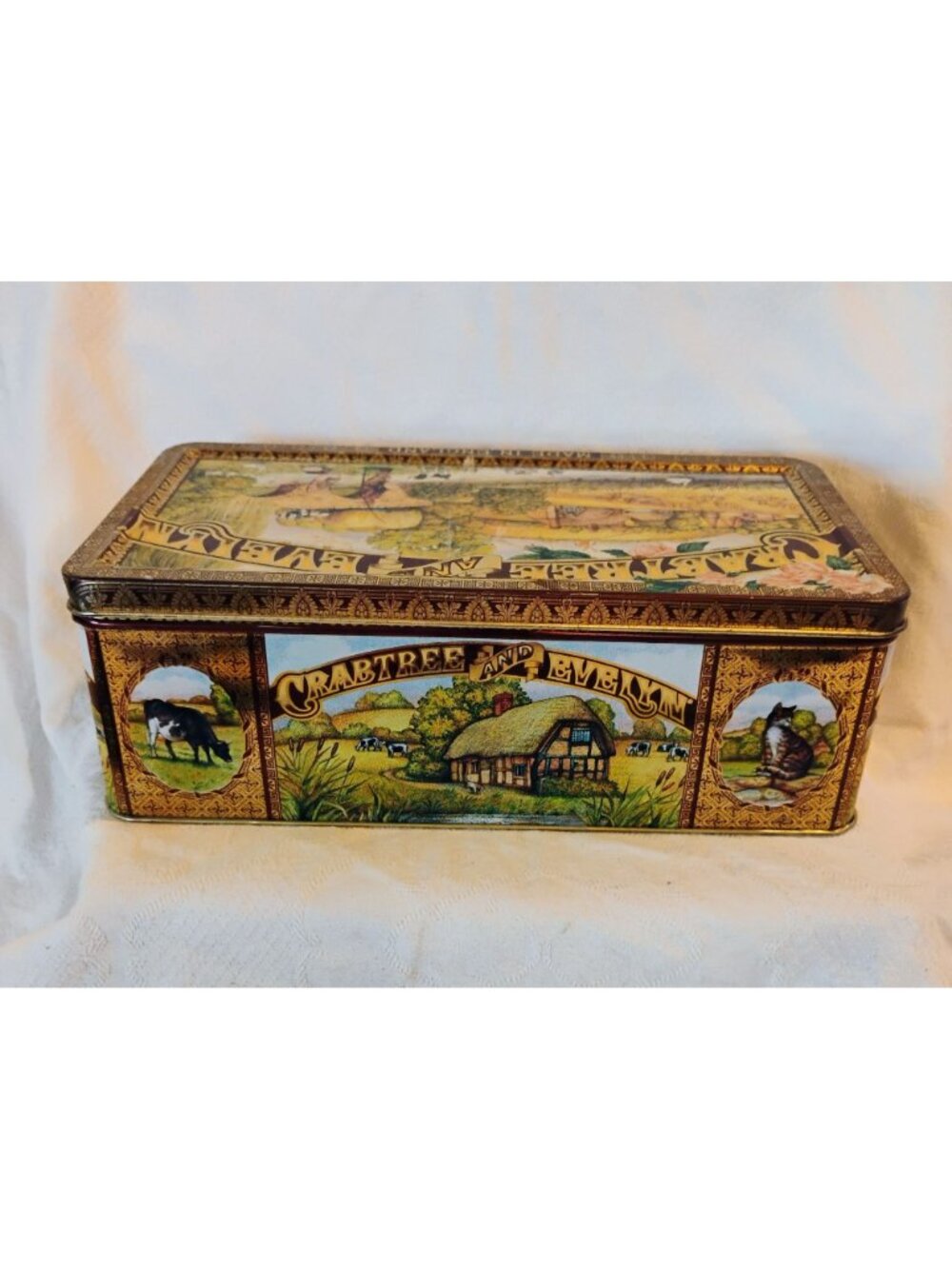 Crabtree & Evelyn Metal Tin Box Storage English Countryside England Vintage 1992 - Picture 6 of 12